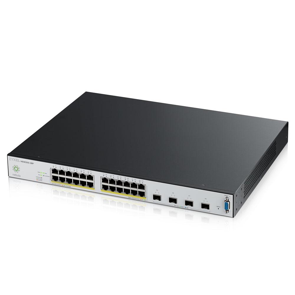 Zyxel Nebula NSW200-28P Коммутатор с управлением в облаке, 24xGE PoE+, 4xSFP+, бюджет PoE 375Вт