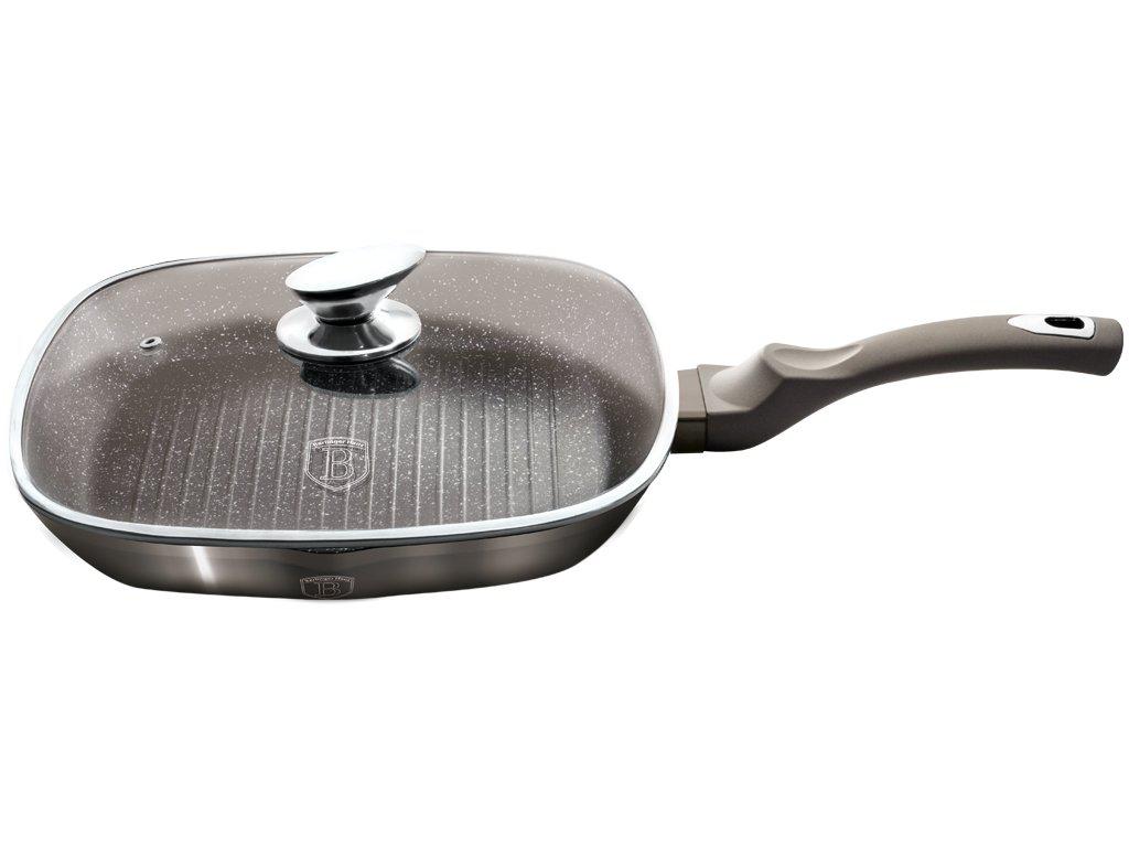 Сковорода-гриль с крышкой Berlinger Haus Carbon Metallic Line 28 см