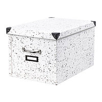 Коробка с крышкой ФЬЕЛЛА белый/черный ИКЕА, IKEA , фото 1