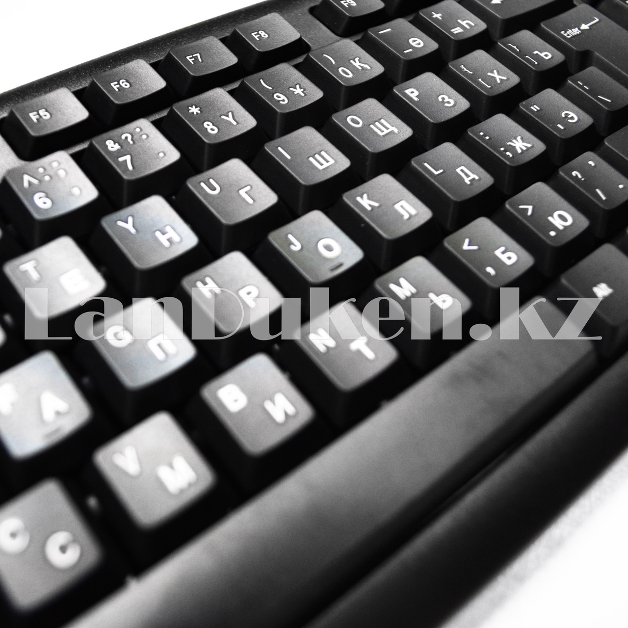 Проводная настольная USB клавиатура K-817 с казахской раскладкой - фото 2 - id-p51231591
