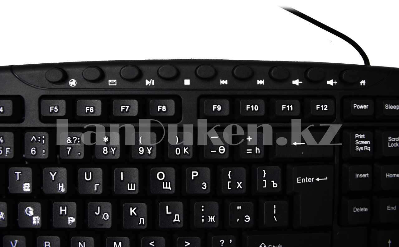 Мультимедийная проводная настольная USB клавиатура K-819 с казахской раскладкой - фото 3 - id-p51231759