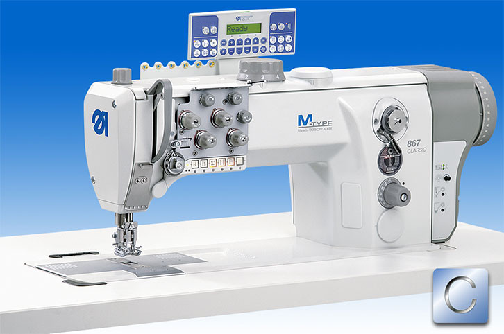 867-290142-M-E22/12-12/K01 Двухигольная швейная машина челночного стежка с ДА встроенным приводом
