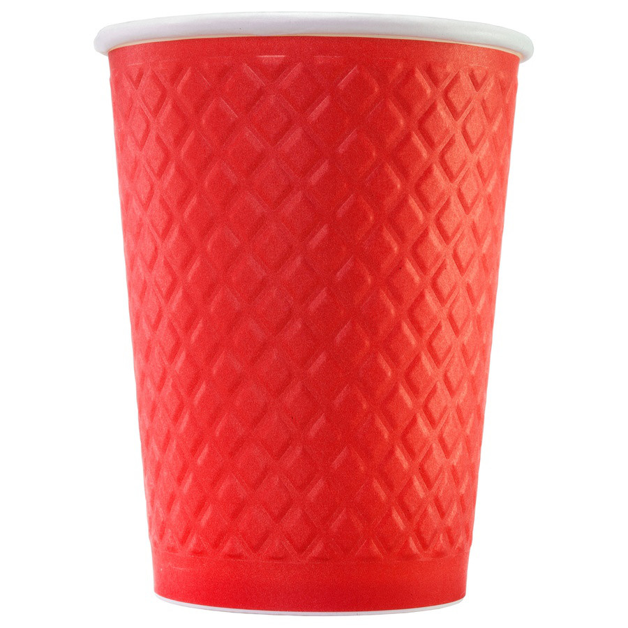 Стакан бумажный ThermoCup Waffle Красный 300 мл