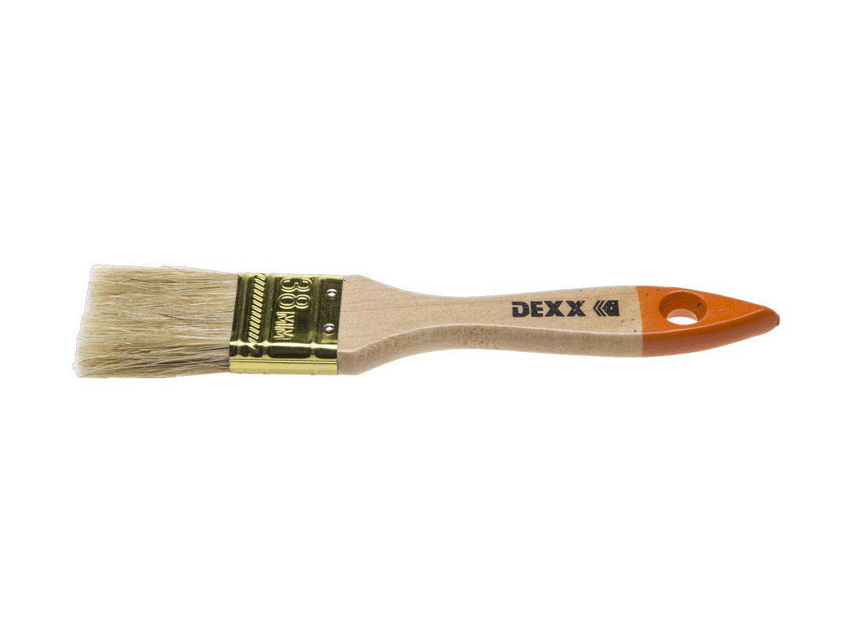 Кисть флейцевая DEXX, деревянная ручка, натуральная щетина, индивидуальная упаковка, 38мм (0100-038_z02) - фото 2 - id-p4372572