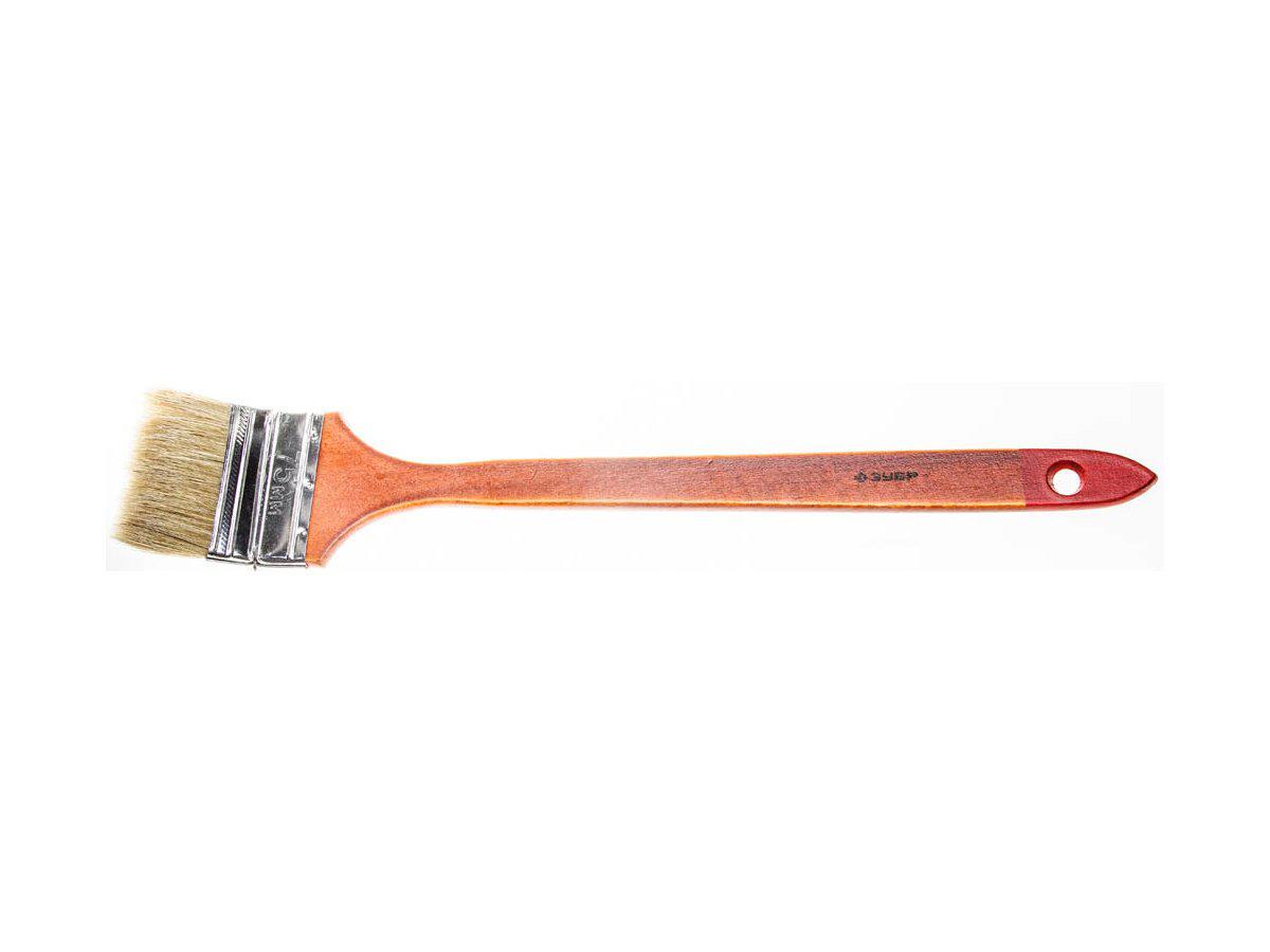 Кисть радиаторная угловая ЗУБР "УНИВЕРСАЛ-МАСТЕР", светлая натуральная щетина, деревянная ручка, 75мм - фото 2 - id-p4205971