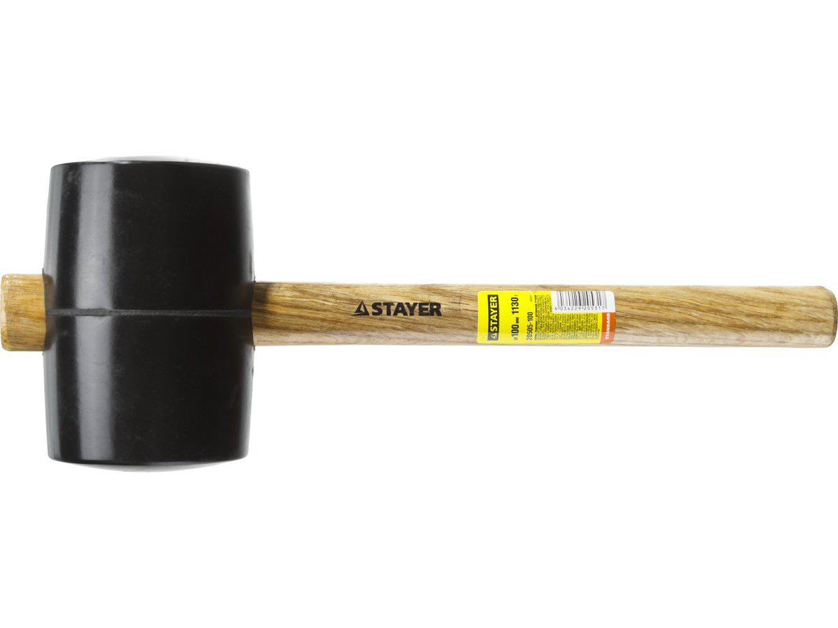 STAYER 1100г Чёрная резиновая киянка с деревянной рукояткой (20505-100) - фото 3 - id-p43580273