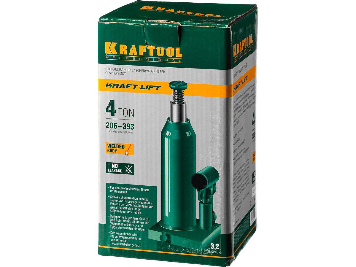 KRAFTOOL KRAFT-LIFT 4т, 204-391мм домкрат бутылочный гидравлический, KRAFT BODY (43462-4_z01) - фото 7 - id-p49800925
