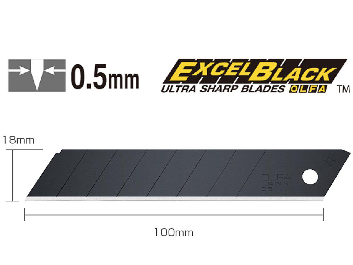 Лезвие OLFA BLACK MAX сегментированное, 8 сегментов, 18х100х0,5мм, 50шт (OL-LBB-50B) - фото 3 - id-p4374815