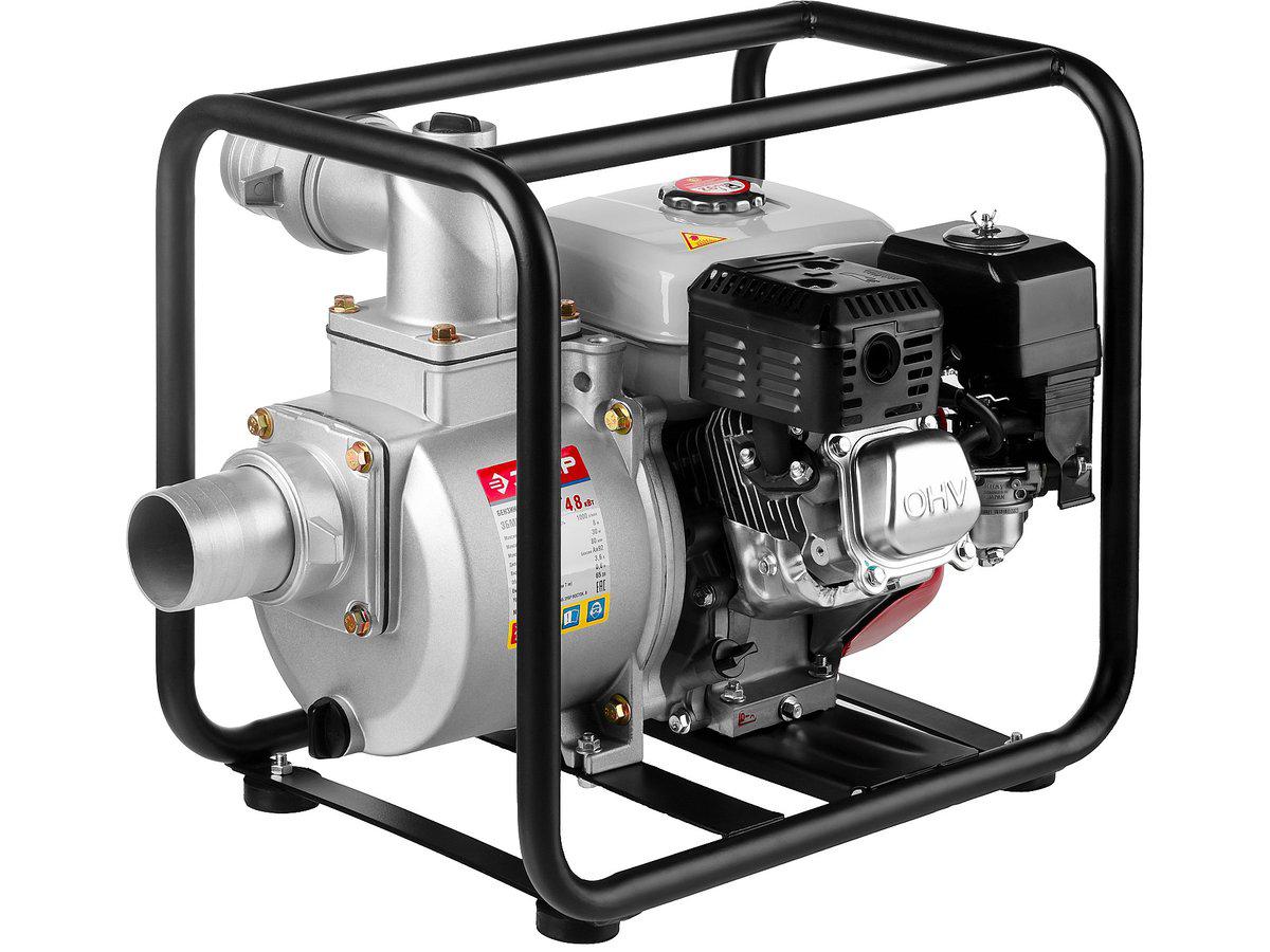 Мотопомпа бензиновая, ЗУБР ЗБМП-1000, 1000 л/мин (60 м3/ч), патрубки 80 мм, напор 30 м, всасывание 8 м - фото 5 - id-p42188313