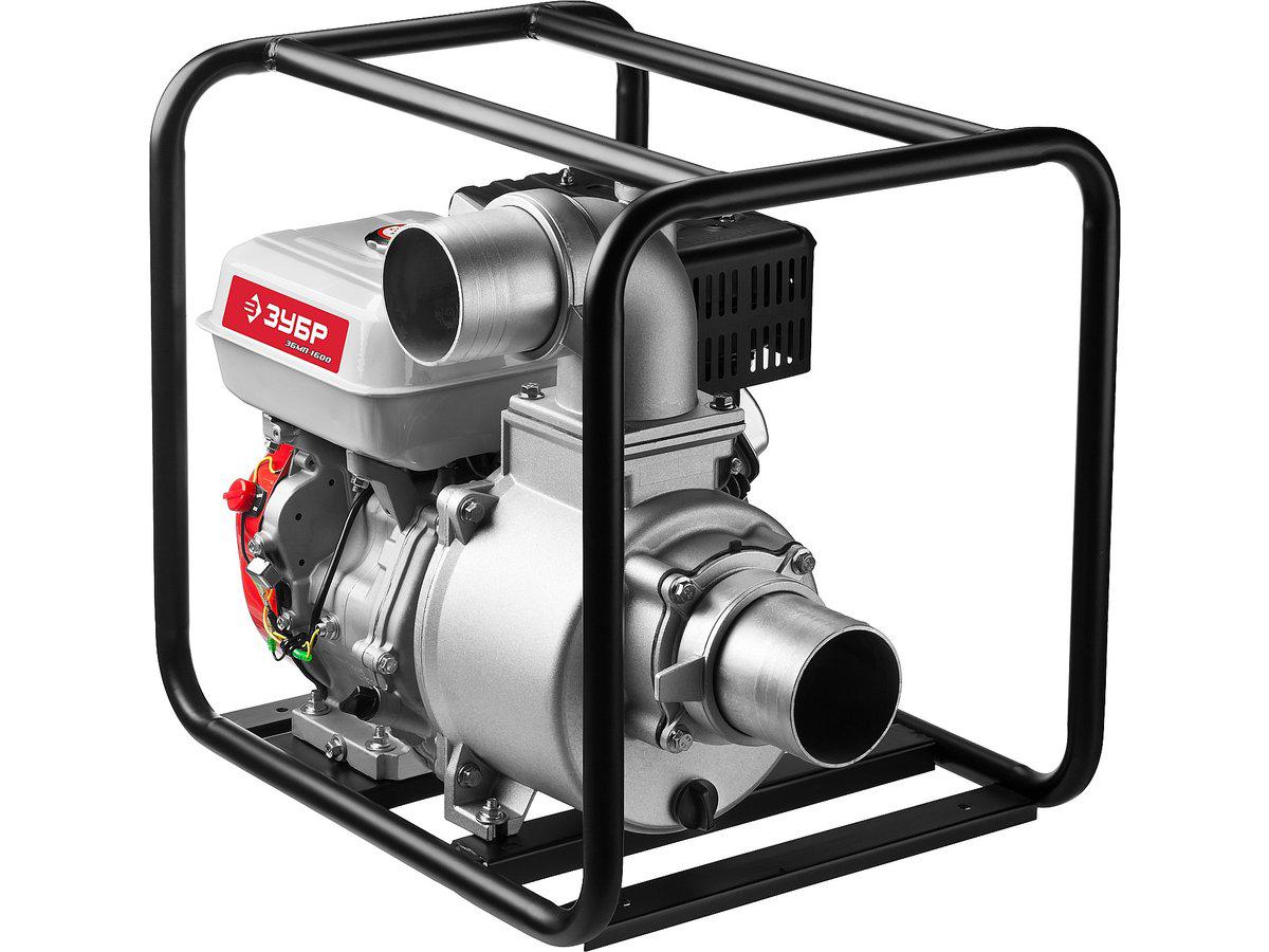 Мотопомпа бензиновая, ЗУБР ЗБМП-1600, 1600 л/мин (96 м3/ч), патрубки 100 мм, напор 28 м, всасывание 8 м - фото 3 - id-p14620573