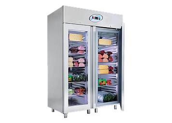 Вертикальная морозильная камера моноблок 2 стеклянные двери Frenox