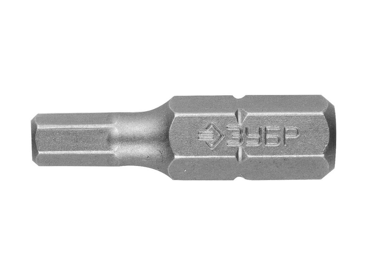 Биты ЗУБР "МАСТЕР" кованые, хромомолибденовая сталь, тип хвостовика C 1/4", HEX4, 25мм, 2шт (26007-4-25-2) - фото 2 - id-p4223571