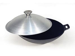 4105 FISSMAN Вок 30x8 см / 3,4 л с алюминиевой крышкой (чугун)