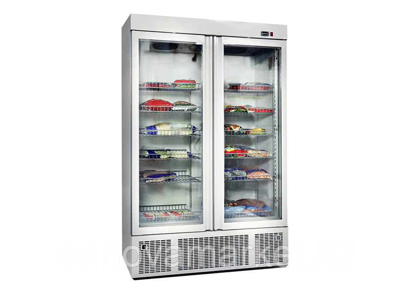 Вертикальная морозильная камера с дверным дисплеем 2 стеклянные двери Frenox, фото 1