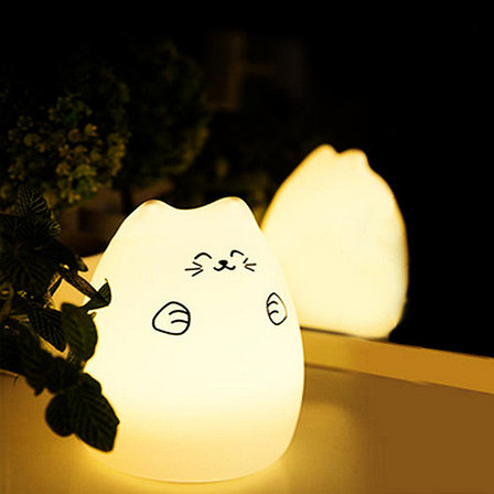 Силиконовый LED ночник-лампа "Кошечка" Улыбка, фото 2