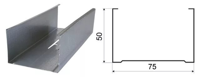 Профиль перегородочный ПС 75х50
