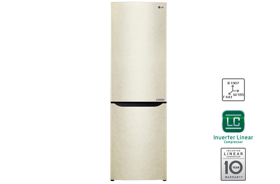 Холодильник LG 429 SECZ бежевый c Инверторным Линейным компрессором