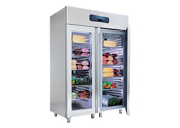 ВЕРТИКАЛЬНЫЙ ХОЛОДИЛЬНИК 2 СТЕКЛЯННЫЕ ДВЕРИ PROFESSIONAL LINE FRENOX 