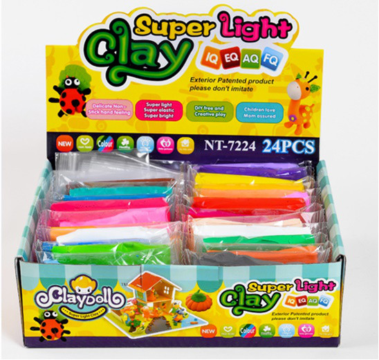 Пластилин Super Light Clay ( набор 24 цвета)