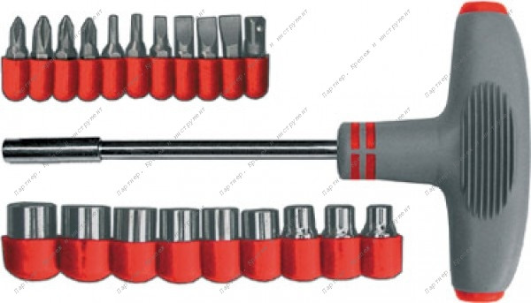 (56235) Отвертка Т-образная с 20 битами CrV (Fit)