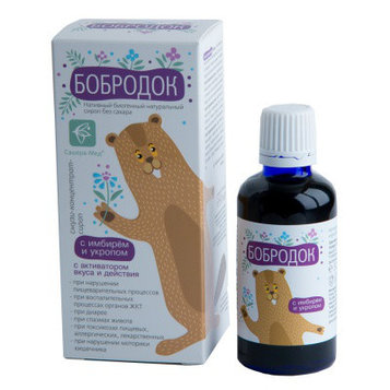 "Бобродок", 50мл смузи-концентрат-сироп без сахара детский с имбирём и укропом (желудочно-кишечный)