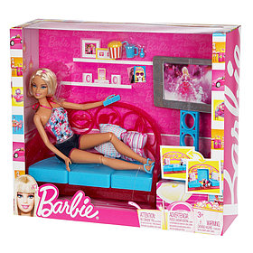 Барби Комната Вечер у телевизора Barbie