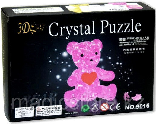 3D Crystal Puzzle Bear, 41pcs Пазл Мишка, 41 деталь