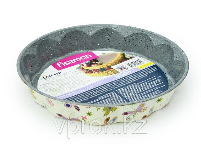 5610 FISSMAN Форма для выпечки пирога круглая 28x5 см с узором (углеродистая сталь с антипригарным покрытием)