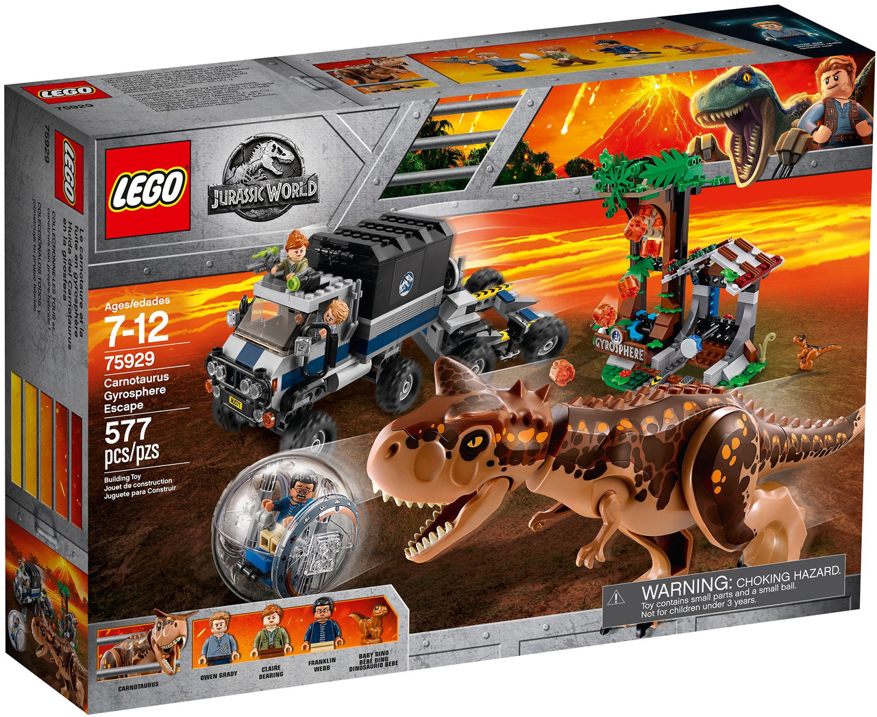 75929 Lego Jurassic World Побег в гиросфере от карнотавра, Лего Мир Юрского периода - фото 1 - id-p51661535