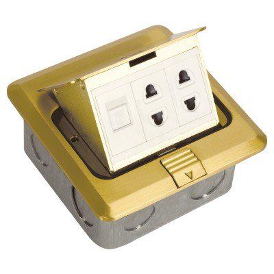 Розетка напольная DCT-628/GBXGOLDnapol"n.roz-komp x1,rozetx2 20