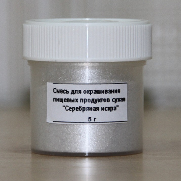 Краситель сухой Кандурин серебряная искра 5 гр Топ Продукт Top Decor