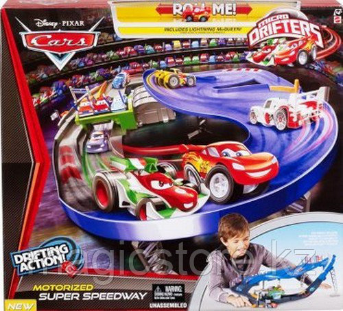 Cars Mattel Micro Drifters Drifting Action Motorized Super Speedway Тачки Трек с машинкой