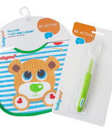 BabyOno Набор нагрудник3+ложечка (мальчик)