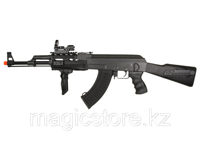 Автомат пластиковый Yika AK-47P черный, с пластик. пульками 6 мм