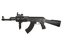 Автомат пластиковый Yika AK-47P черный, с пластик. пульками 6 мм