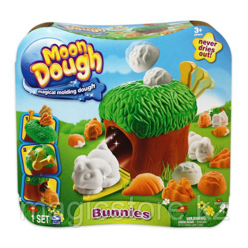 Пластилин Moon Dough Bunnies Playset, Spin Master Набор для лепки Кролики