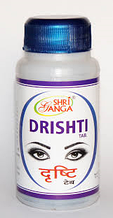 Дришти, таблетки для глаз, Шри Ганга Drishti Shri Ganga, 120 табл., при слабости мышц глаз, боль и усталость