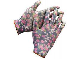 Перчатки садовые Grinda (прозрачное нитриловое покрытие, размер S-M, черные)