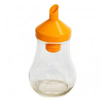 7618 FISSMAN Сахарница-дозатор 250 мл ОРАНЖЕВАЯ с пластиковой крышкой (стекло)