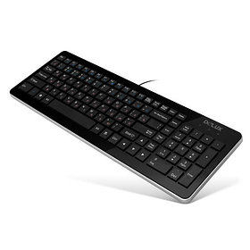 Клавиатура, Delux, DLK-1500UB, Ультратонкая, USB, Кол-во стандартных клавиш 104, 12 мультимедиа-клав
