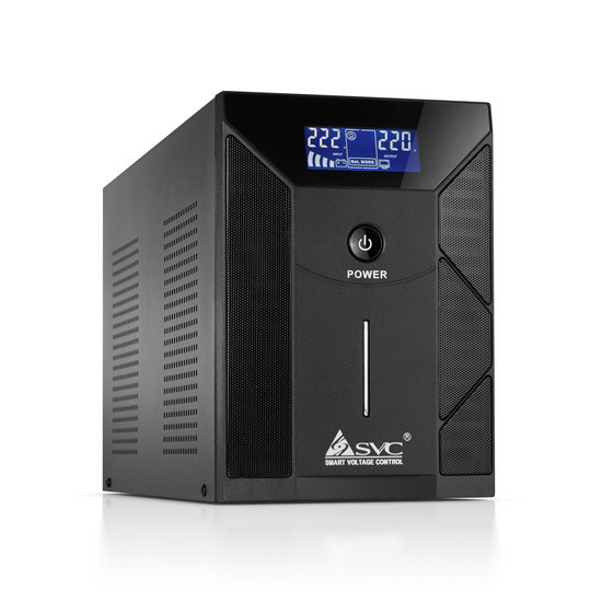 UPS, SVC, V-3000-F-LCD, Smart, USB, Диапазон работы AVR: 175-275В, Бат.: 12В/7,5 Ач*4шт., 4 вых: Shu