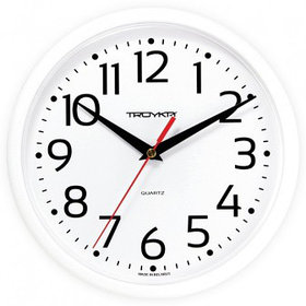 Часы d=230мм, круглые, белые, пластиковое стекло Часпром
