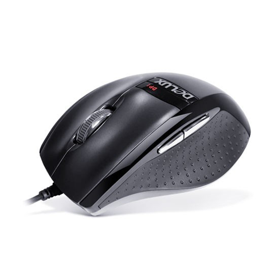 Мышь, Delux, DLM-526OUQ, 5D, Оптическая, 600-1000-1600dpi, 2 Дополнительные кнопки (функциональные),