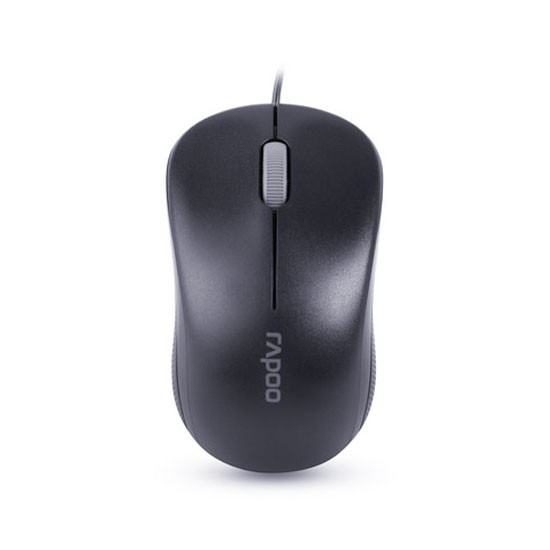 Мышь, Rapoo, N1130, 3D, Оптическая, 1000dpi, USB, Длина кабеля 1,6 метра, Чёрный