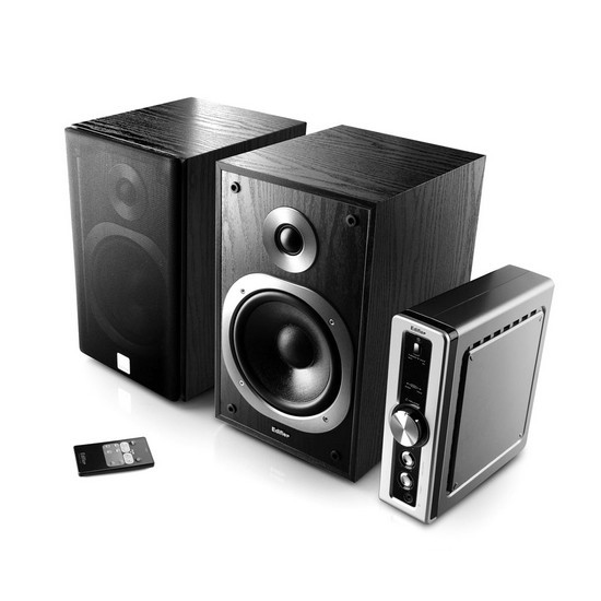 Колонки, Edifier, C200, RMS 25 W*2, RCA, 3.5 miniJack, Внешний блок усиления, Чёрный