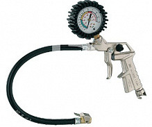 Пистолет для накачки шин 25/D 11/A, металлический корпус с клапаном сброса давления, с манометром Ø6 - фото 1 - id-p51715890