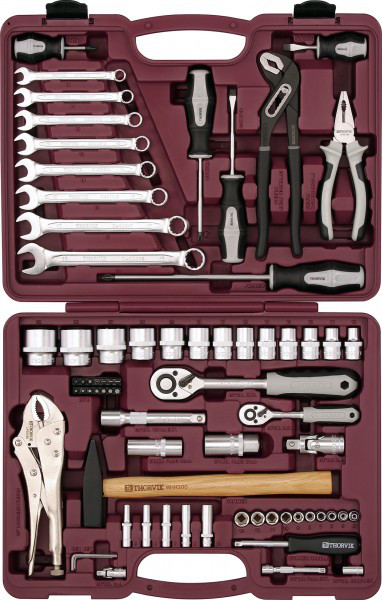 Набор инструмента универсальный 1/4", 1/2"DR, 72 предмета THORVIK UTS0072