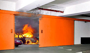 Откатные противопажарные ворота
