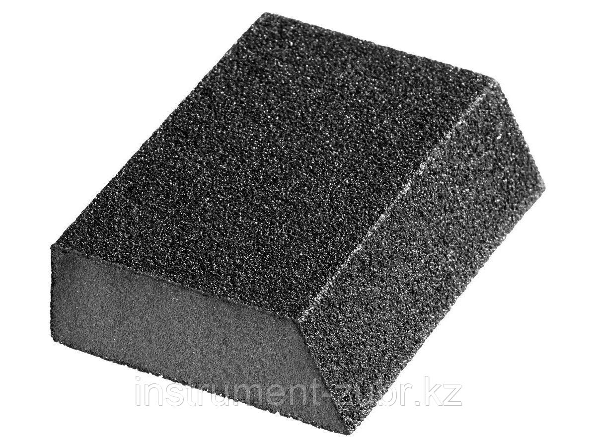 Губка шлифовальная STAYER "MASTER" угловая, зерно - оксид алюминия, Р120, 100 x 68 x 42 x 26 мм, средняя