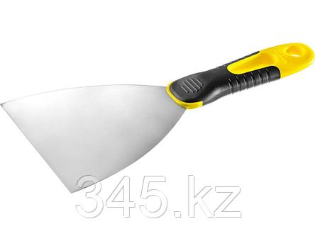 Шпатель STAYER "PROFESSIONAL" нержавеющее профилированное полотно, 2к ручка, 120 мм, фото 2